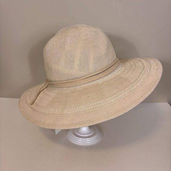 New Wyeth Anthropologie Cream Paper Sun Hat - Picture 2 of 6